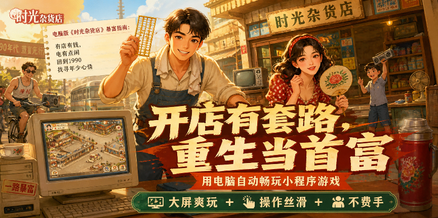 时光杂货店电脑大屏挂机实测:用游戏蜂窝不用手动肝,快速拉满全局资源储备