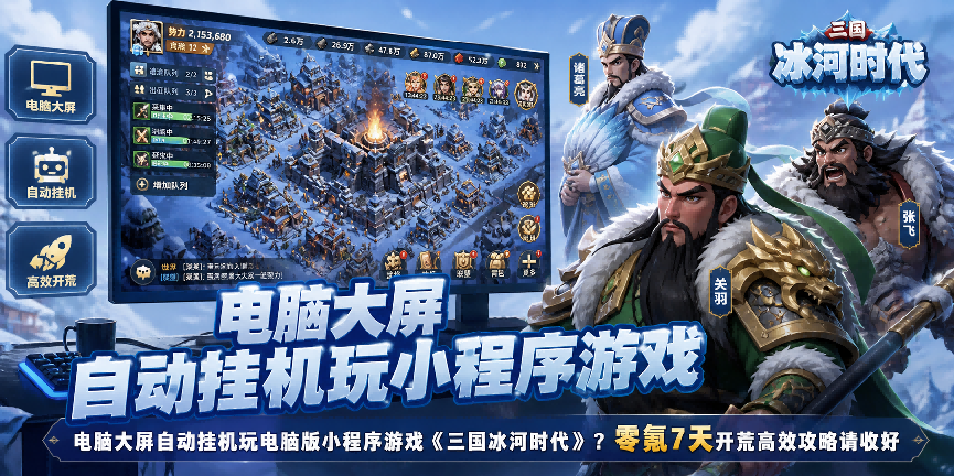 电脑大屏自动辅助挂机玩《三国冰河时代》?零氪7天开荒高效攻略请收好