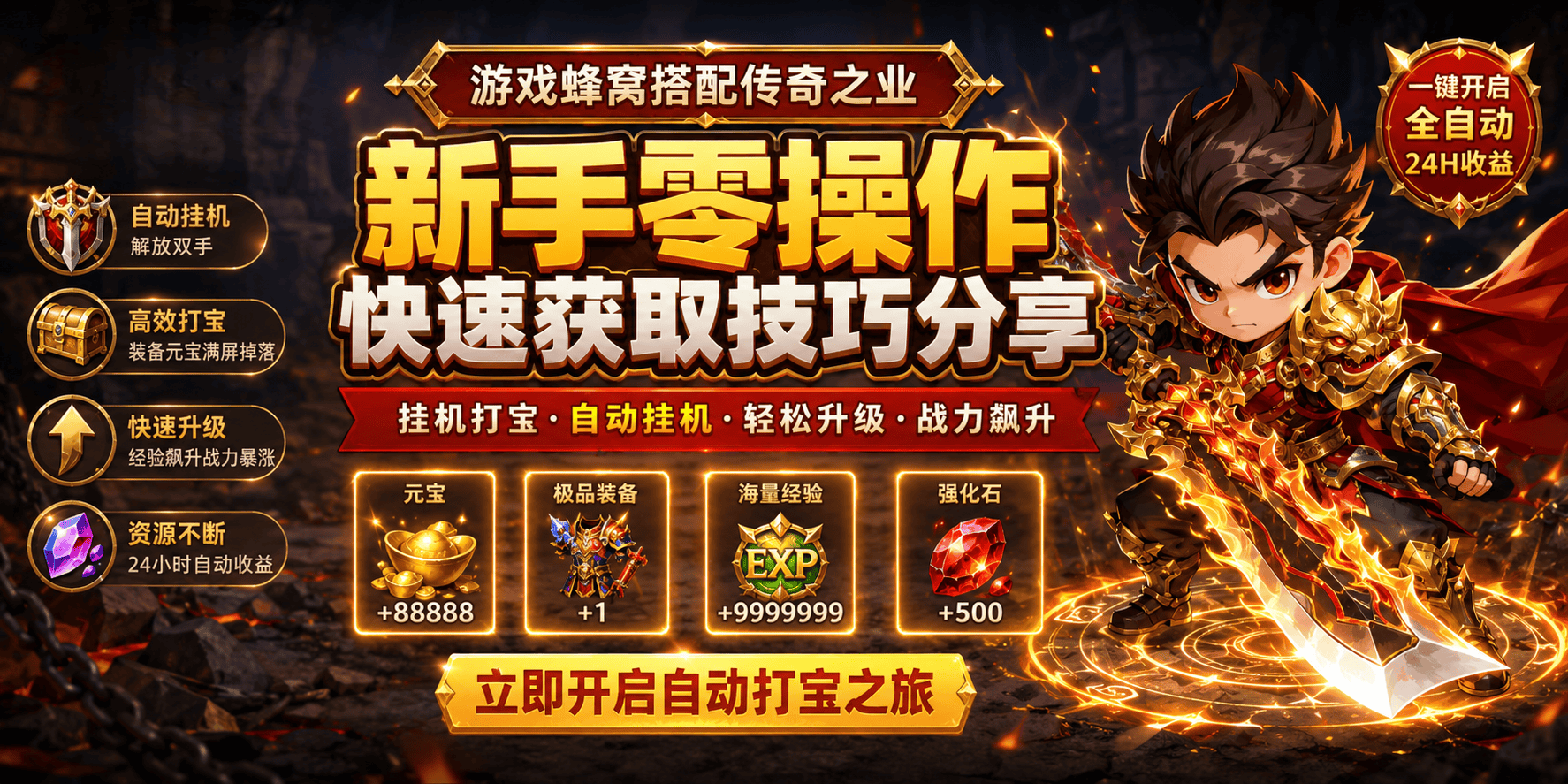 戏蜂窝搭配传奇之业，新手零操作快速获取技巧分享