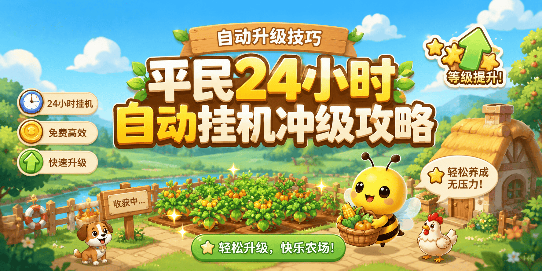 QQ经典农场自动升级技巧+平民24小时自动挂机冲级获取攻略