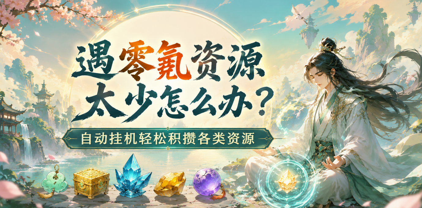 仙遇零氪资源太少怎么办？摸鱼助手自动挂机轻松积攒各类资源